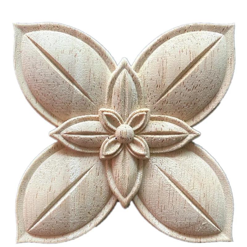 6-10cm European Wood Carving Home Whole Multi-specification Door Cabinets Wood Applique Decoration Long Decals Natur